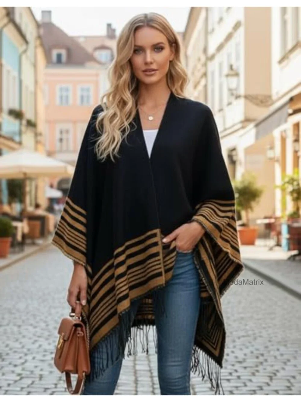 Open Front Poncho Cape Cardigan Shawl - Acrylic Blend Wrap